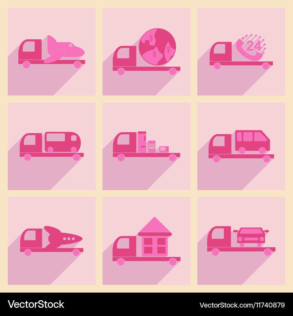 Flat with shadow concept and mobile application vector image