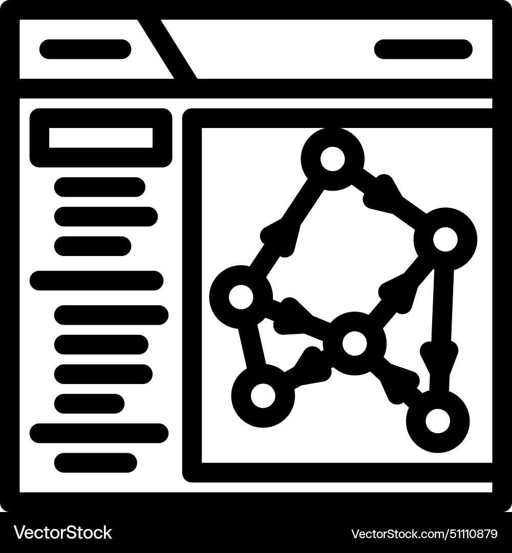 Knowledge graph seo line icon Knowledge graph seo line icon vector image