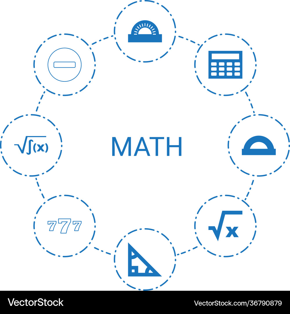 Math Icons Lizenzfreies Vektorbild - VectorStock