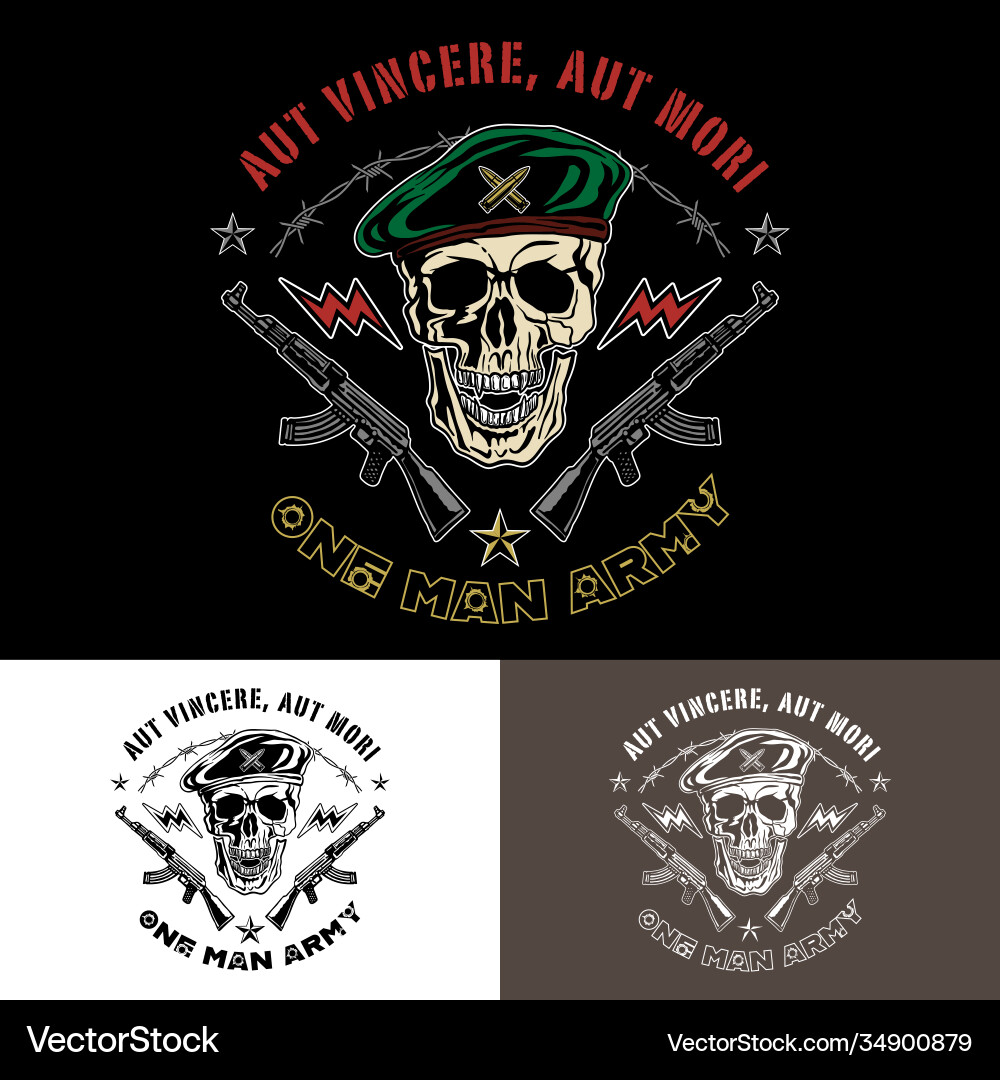 Military Skull Emblem Vector Image