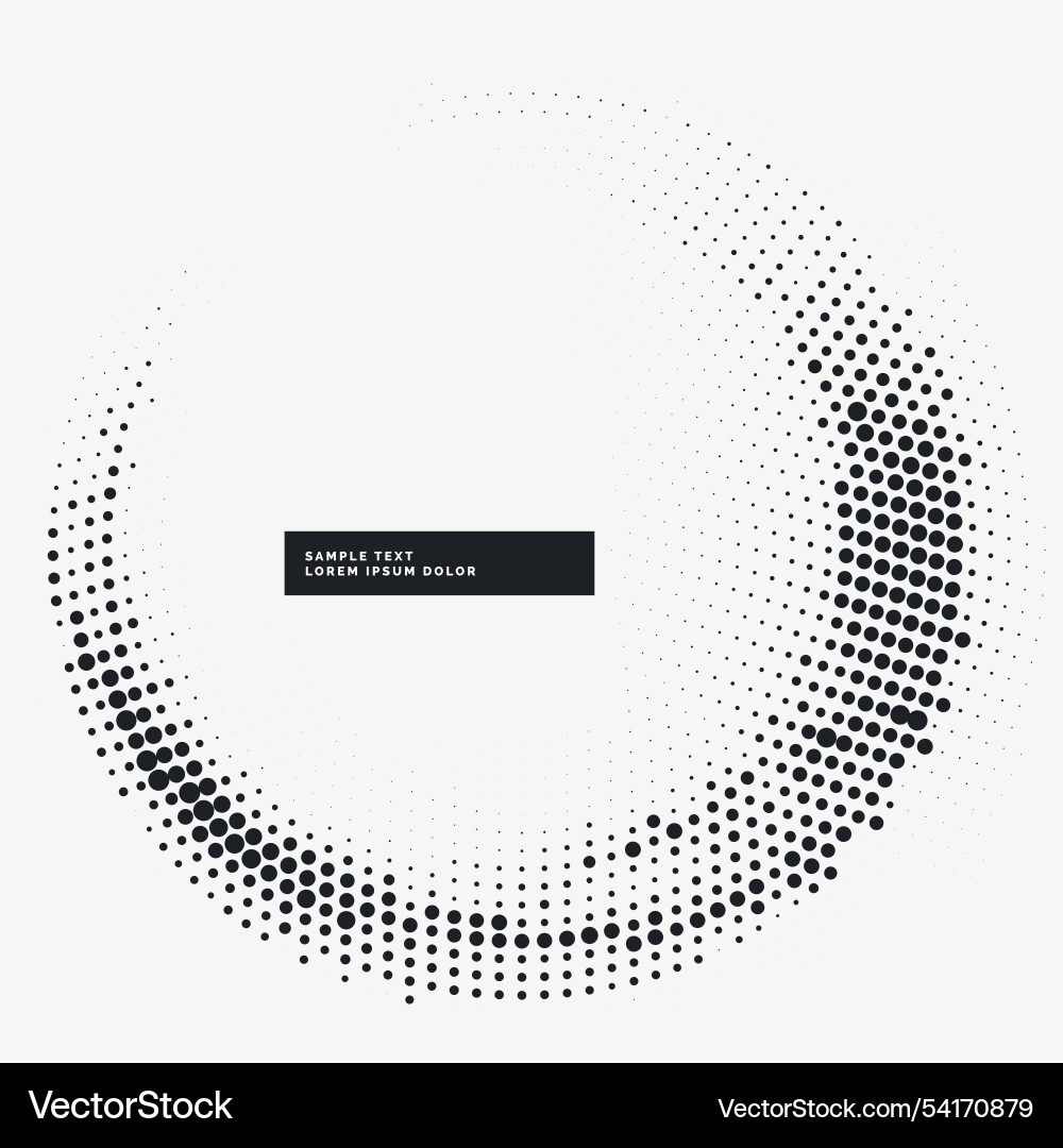 Minimal halftone circular frame background vector image