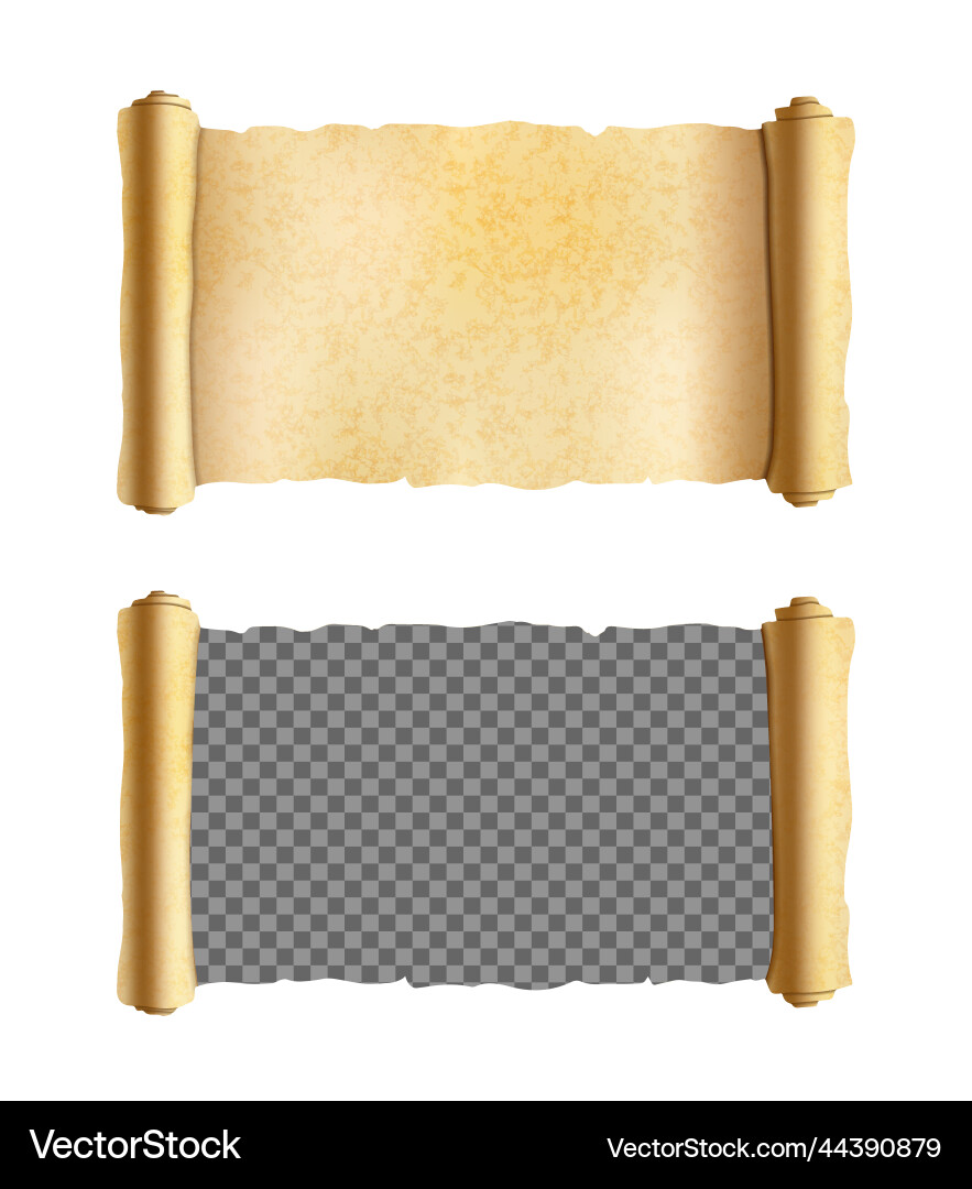Old textured horizontal wide papyrus scroll Old textured horizontal wide papyrus scroll vector image