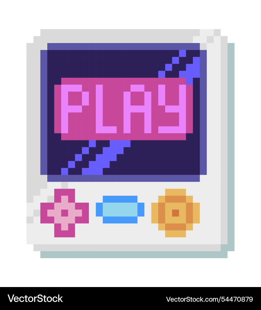 Retro 8-Bit Game Console Icon vector image