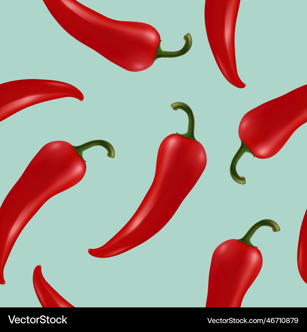 Seamless pattern with 3d realistic red hot Seamless pattern with 3d realistic red hot vector image