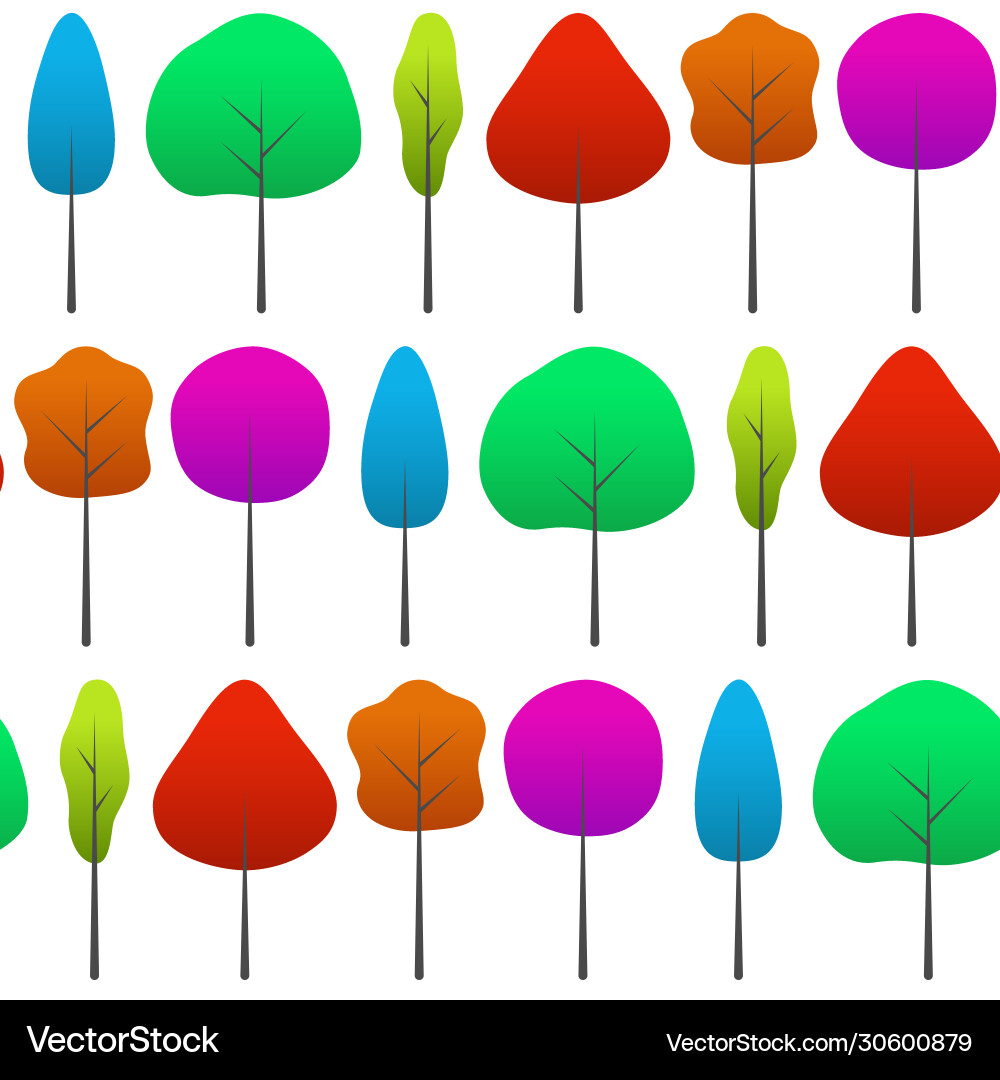 Seamless pattern with colorful trees vector image
