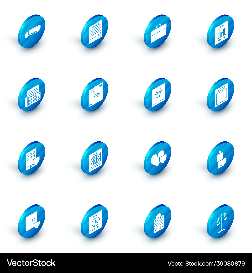 Set confirmed document and check mark briefcase Set confirmed document and check mark briefcase Vector Image