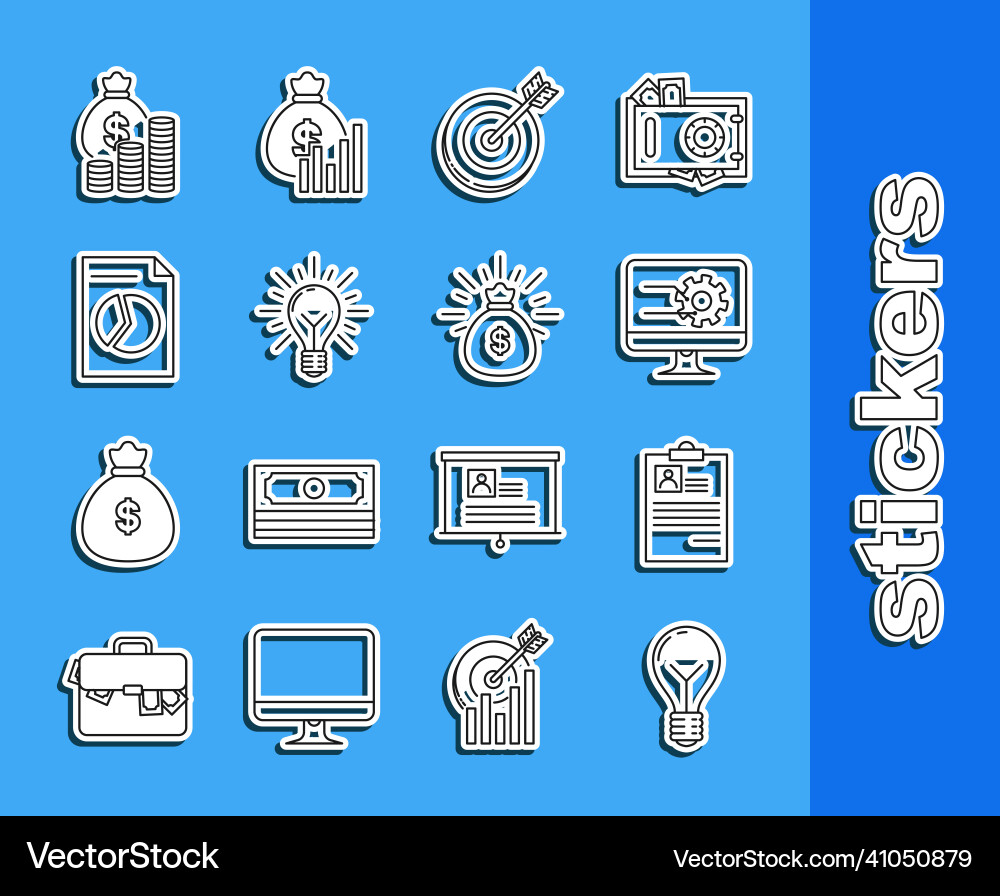 Set line light bulb with concept of idea Set line light bulb with concept of idea vector image