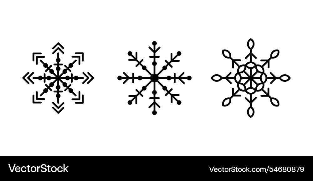 Snowflakes set icon Royalty Free Vector Image - VectorStock