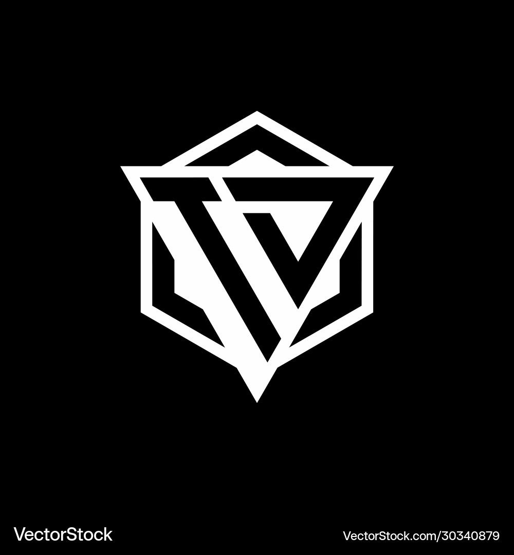 Td logo monogram with triangle and hexagon shape Vector Image