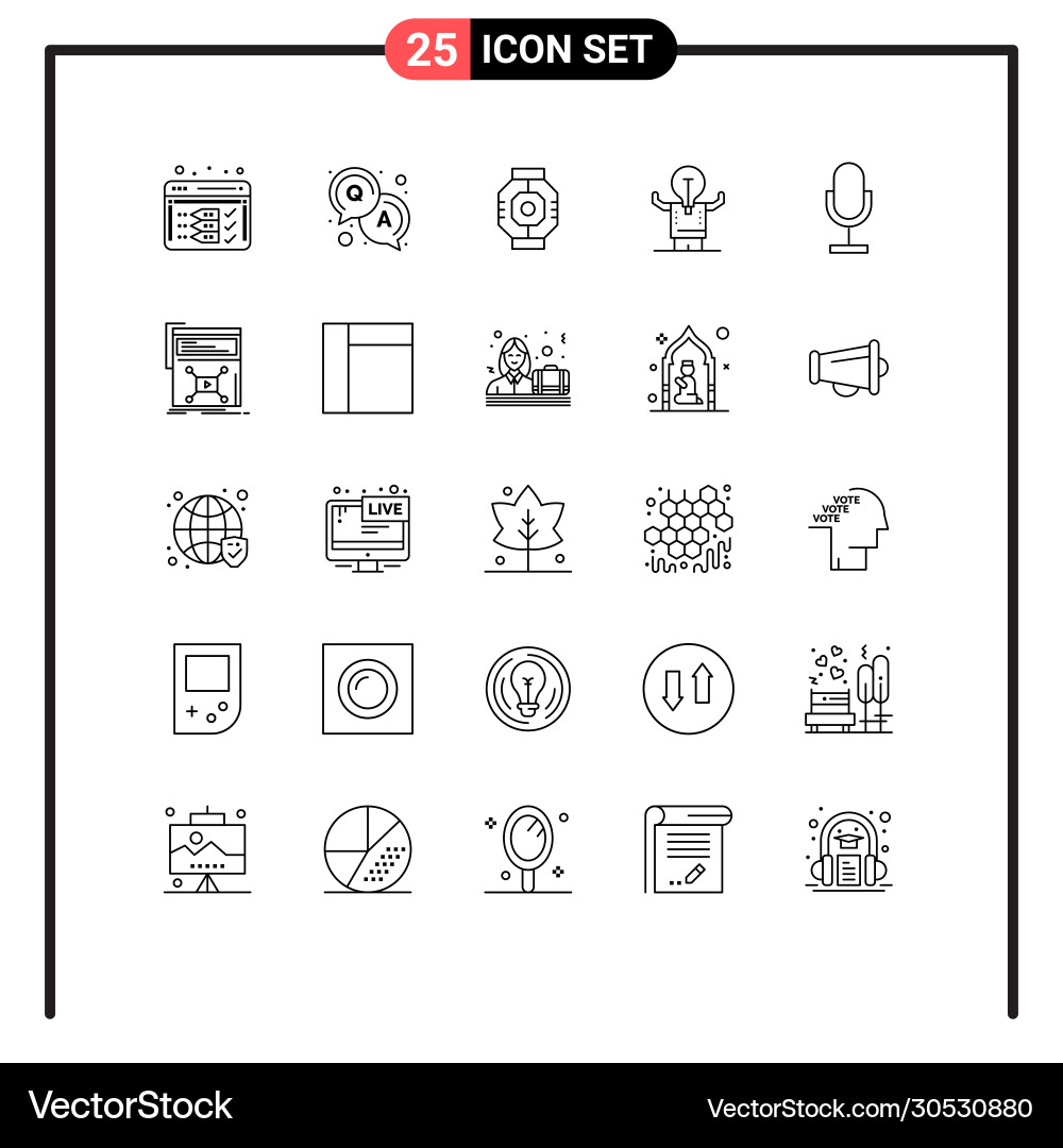 25 universal lines set for web and mobile Vector Image