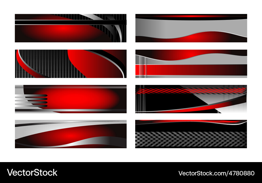 Abstract header background set Vector Image