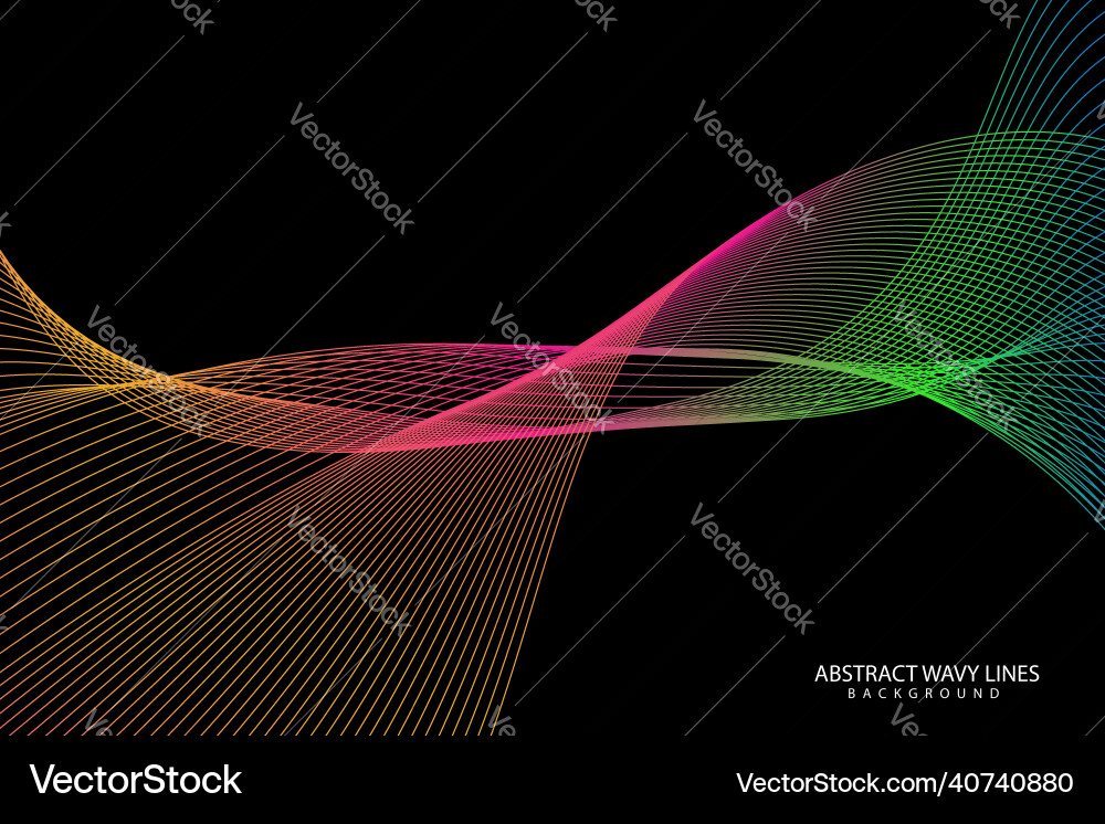 Abstract motion wave gradient line background vector image