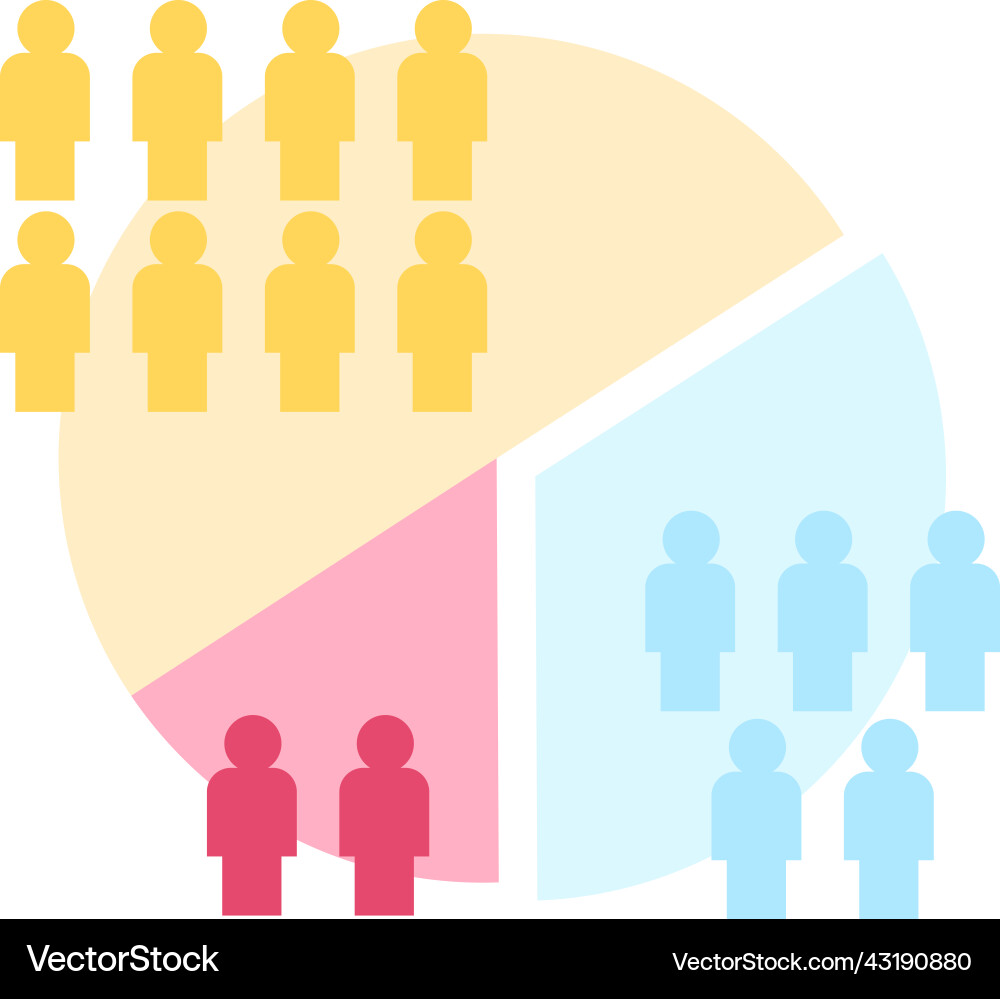 Audience segmentation semi flat color element vector image