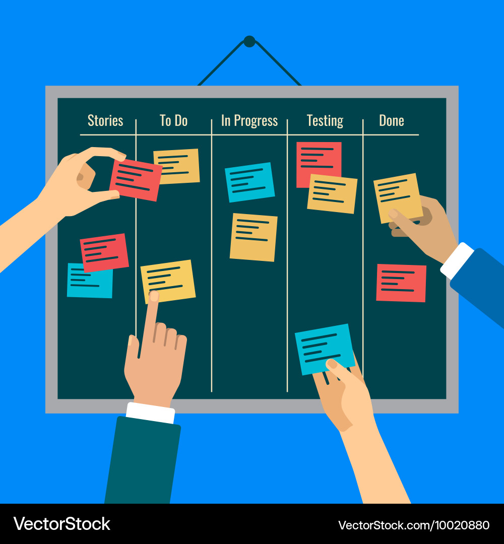 Aufgabenmanagement und Agile Workflow vektorbild