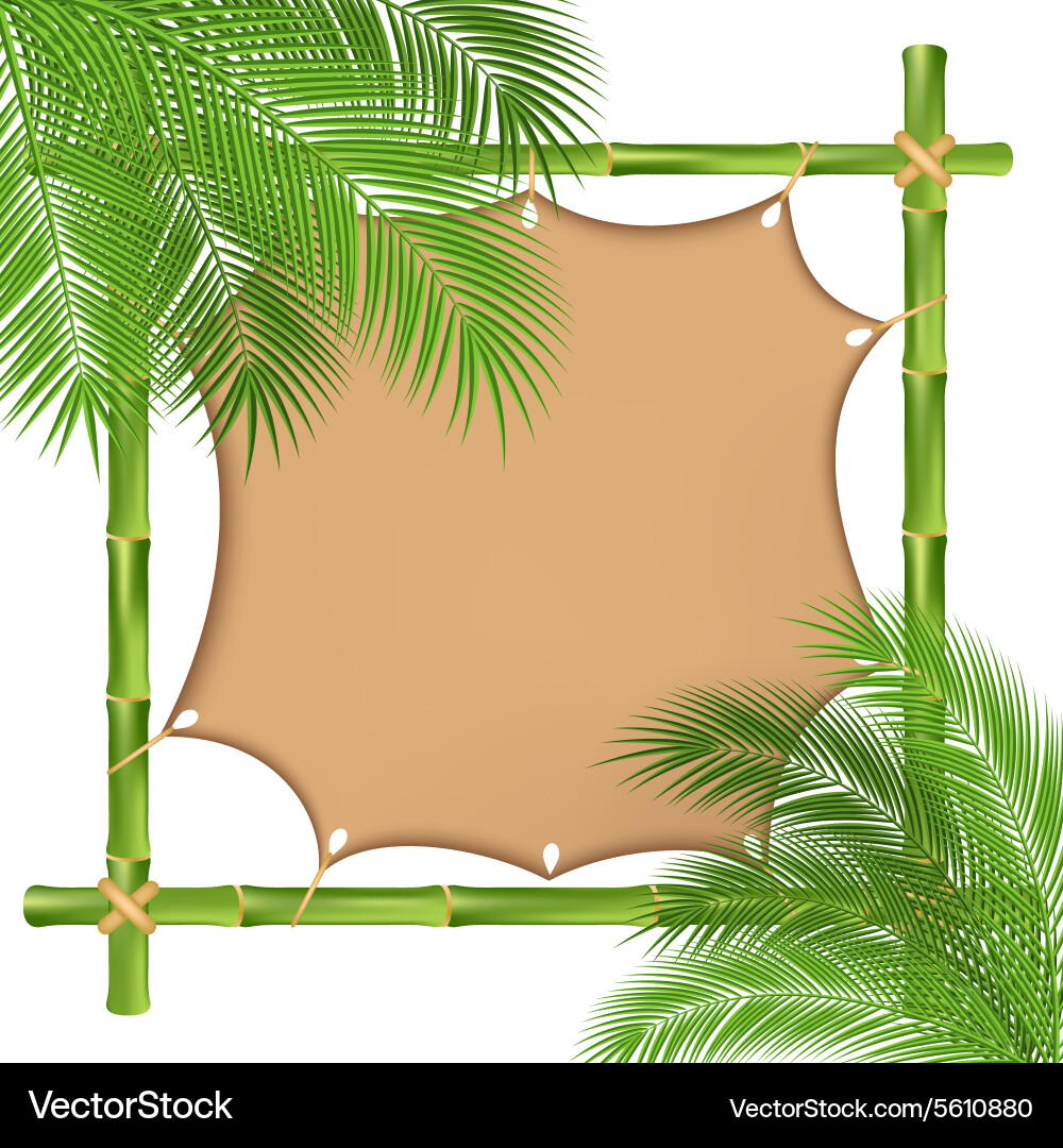 Bamboo frame with a canvas Vector Image