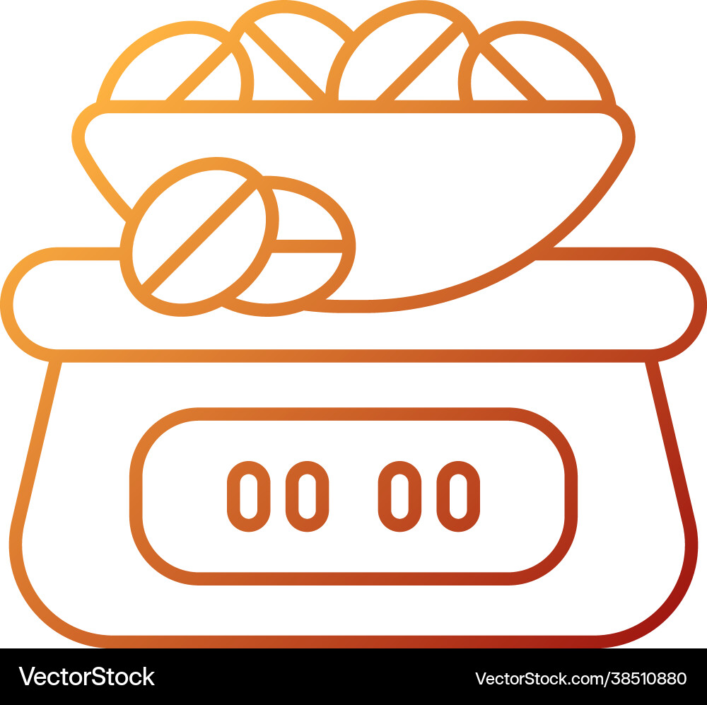 Coffee scale gradient linear icon Coffee scale gradient linear icon vector image