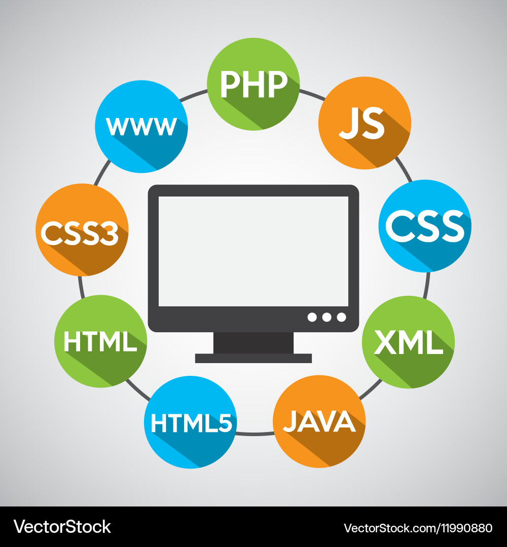 Computer Programmiersprachen Icons vektorbild
