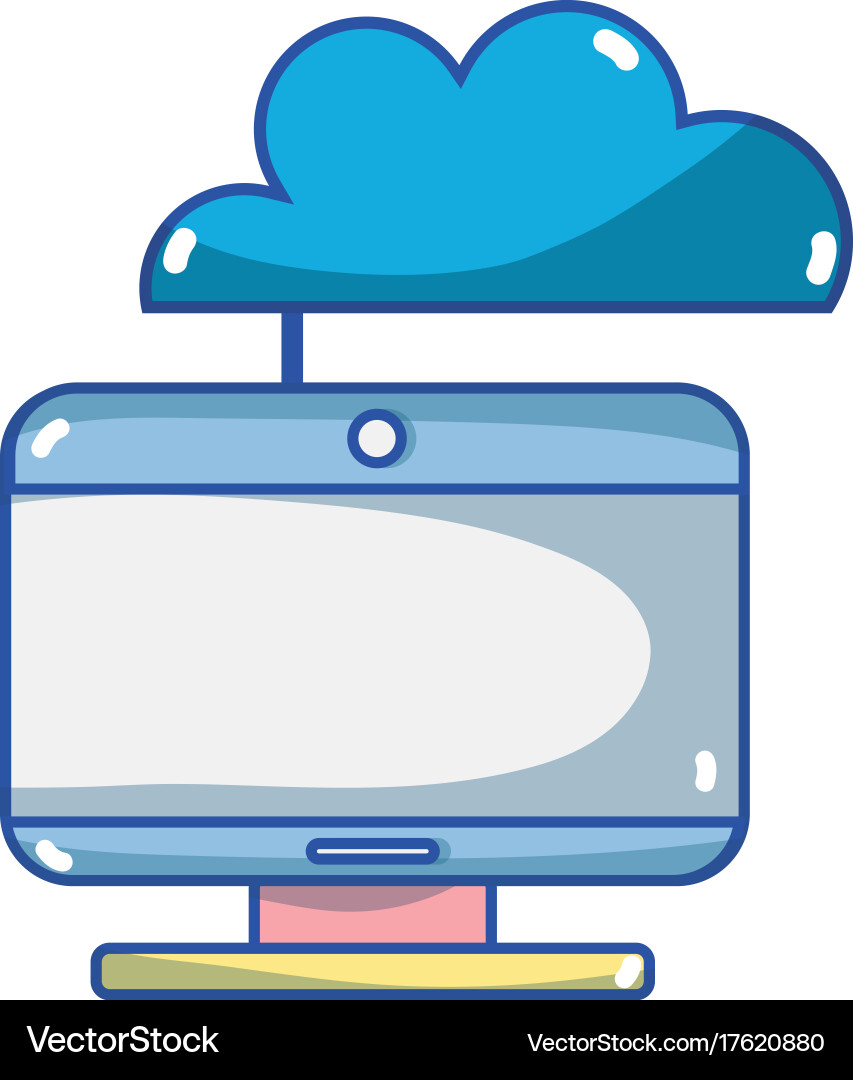 Computer technology with cloud data center vector image