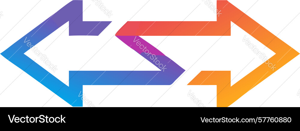 Converging arrows unity and mutual direction Vector Image