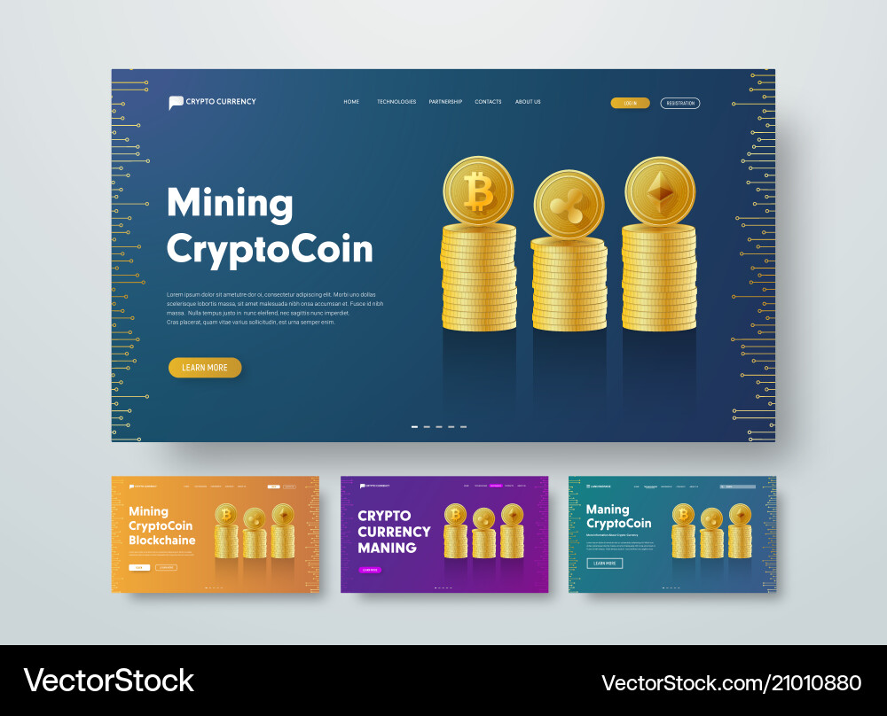 Design header for crypto currency with gold Design header for crypto currency with gold vector image