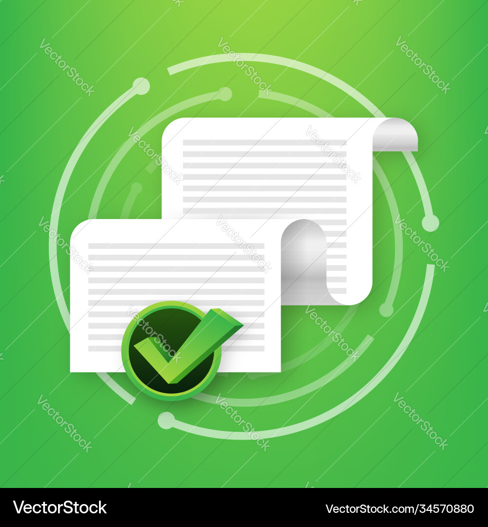 Document Approval Stack vector image