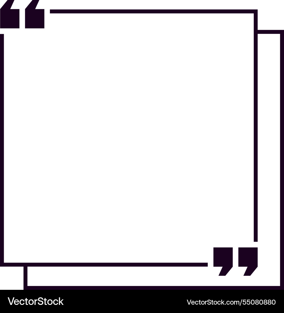 Double quotation marks are framing a blank space Vector Image