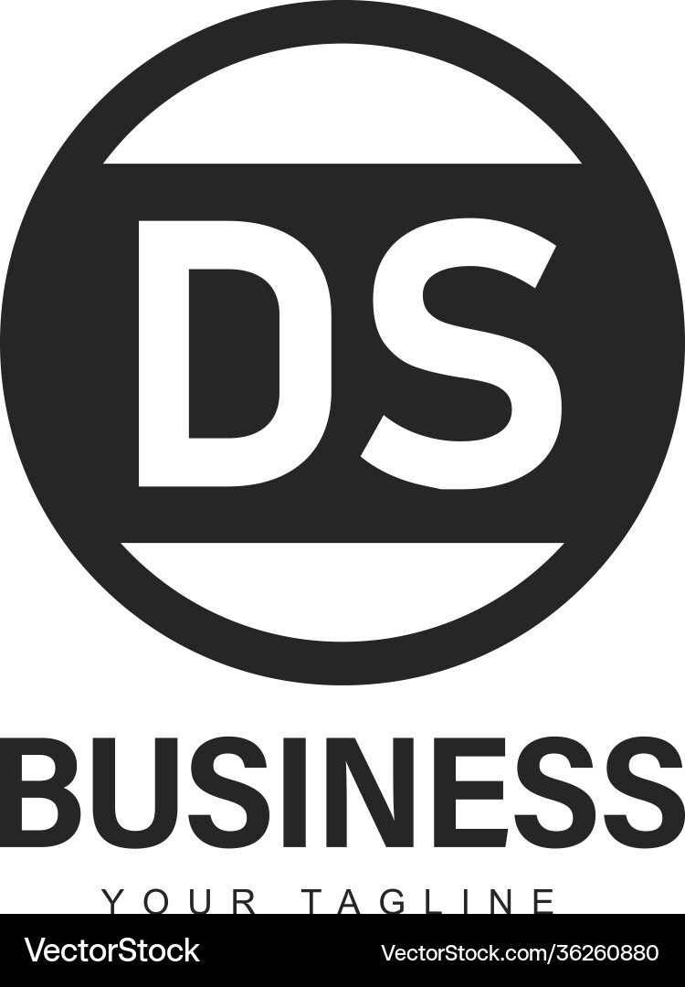 Ds initial a logo design with abstract style Vector Image