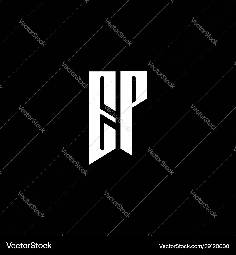 Ep logo monogram with emblem style isolated Vector Image