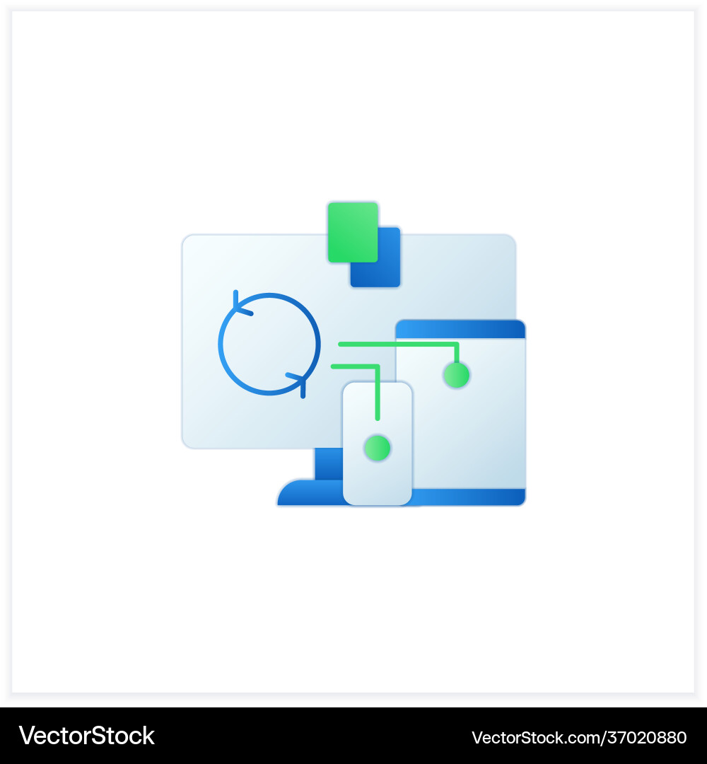 Files syncing flat icon Files syncing flat icon vector image