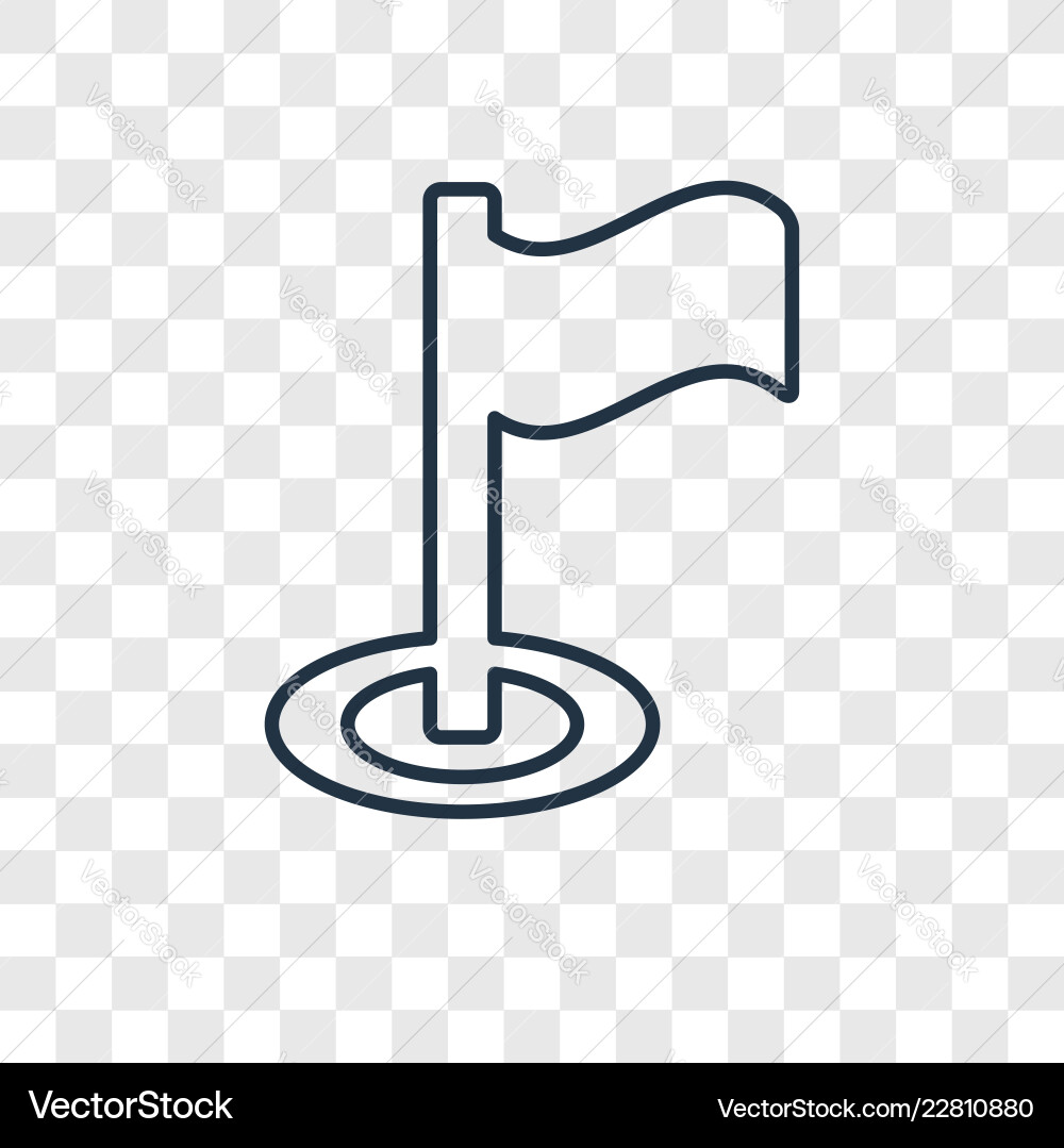 Flag point concept linear icon isolated Flag point concept linear icon isolated vector image