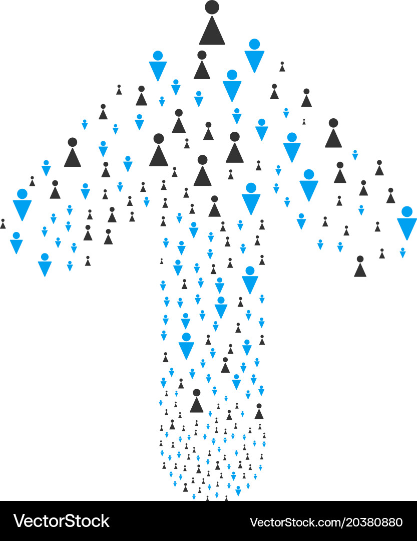 Forward target arrow figure with wc persons vector image