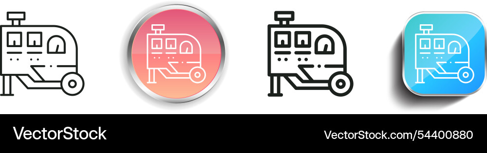 Generator icon thin linear regular and button Vector Image