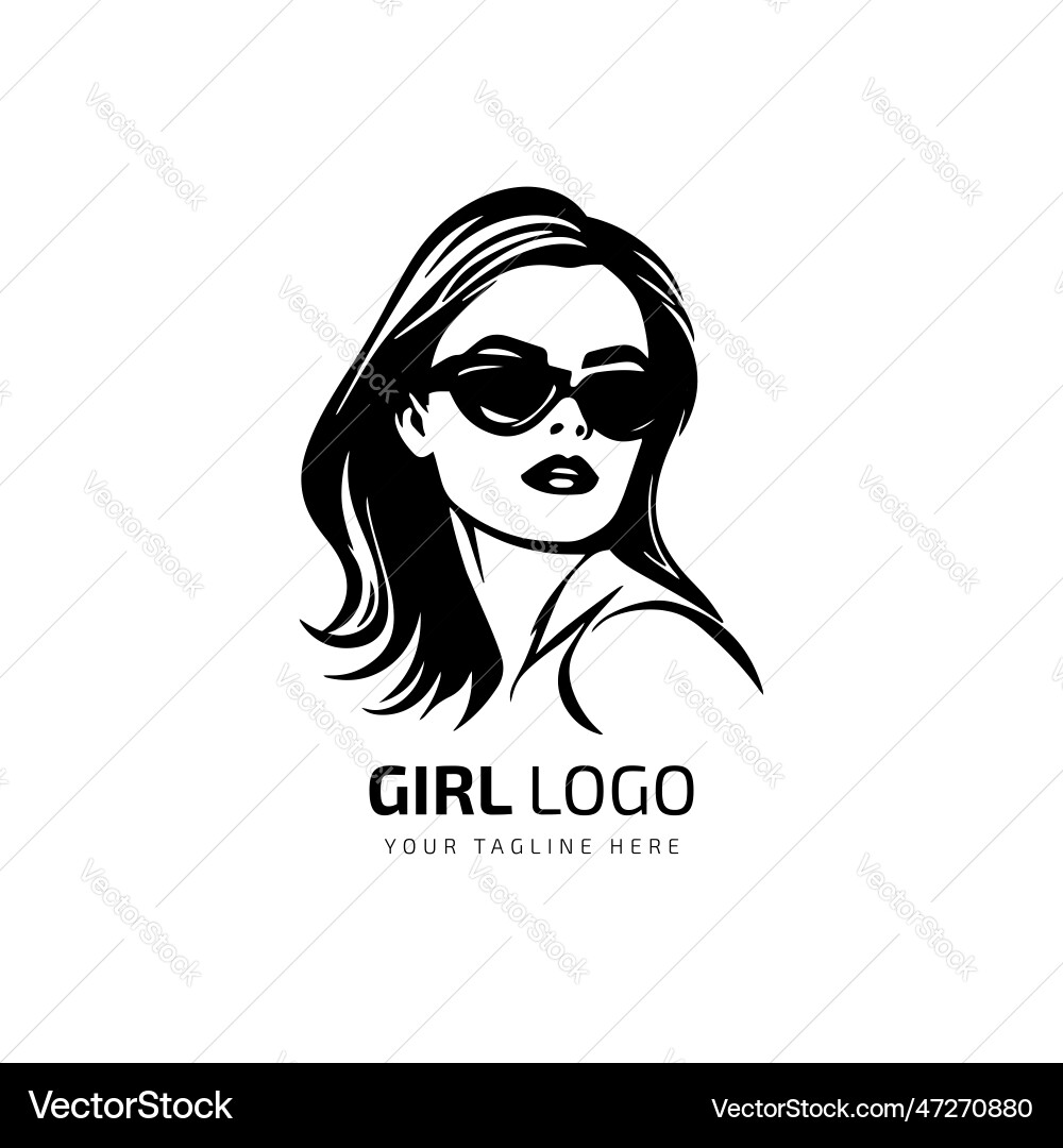 Girl logo symbol design with beautiful woman Girl logo symbol design with beautiful woman vector image