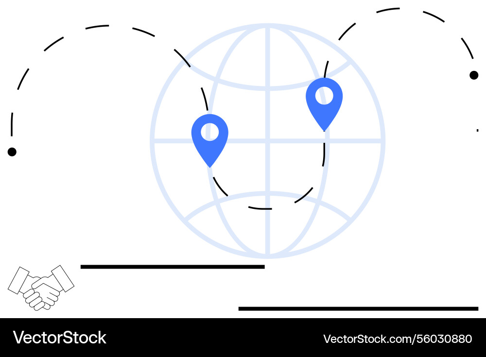 Global connection with geolocation pins Global connection with geolocation pins vector image