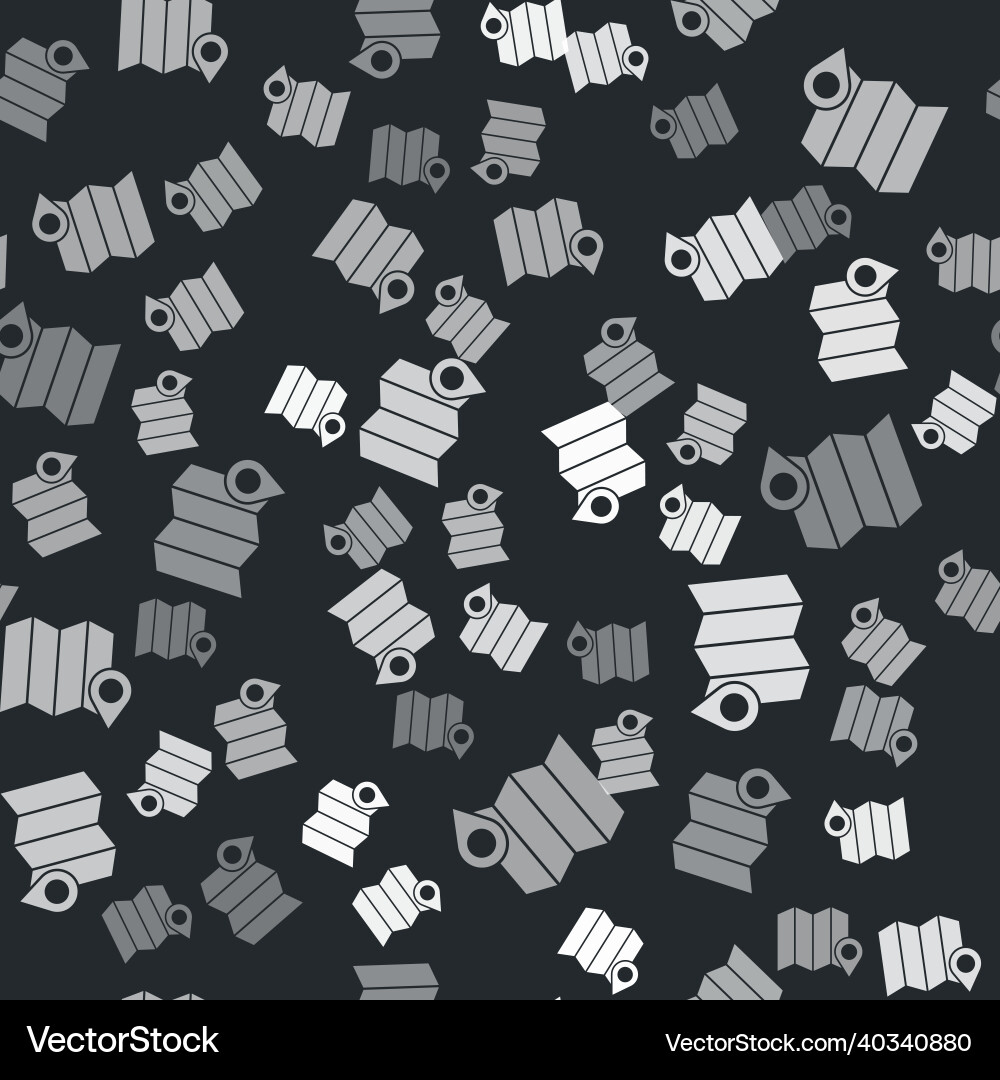 Grey location of the forest on a map icon isolated Vector Image