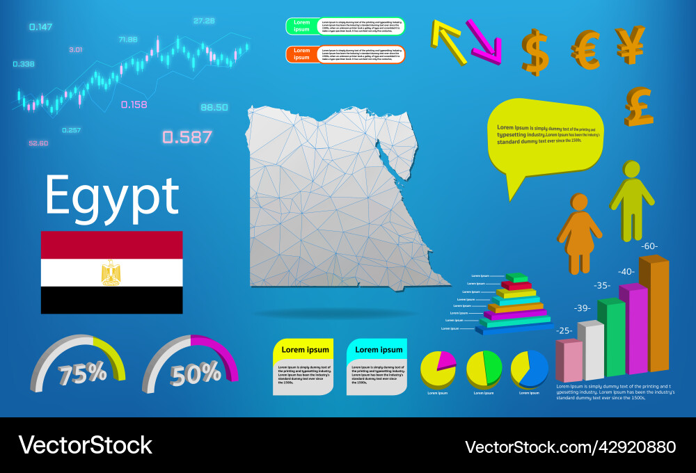Ägypten Karte Infografiken - Diagramme Symbole Elemente Ägypten Karte Infografiken - Diagramme Symbole Elemente vektorbild