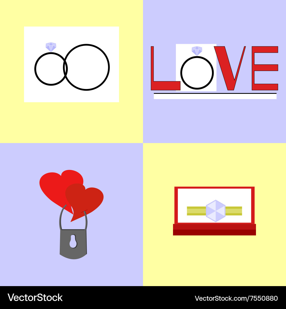 Icons Hochzeitsringe vektorbild