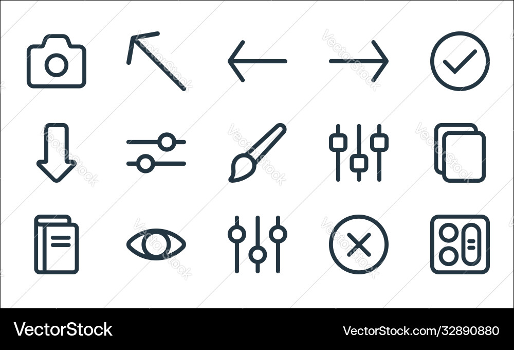 Interface line icons linear set quality Interface line icons linear set quality vector image