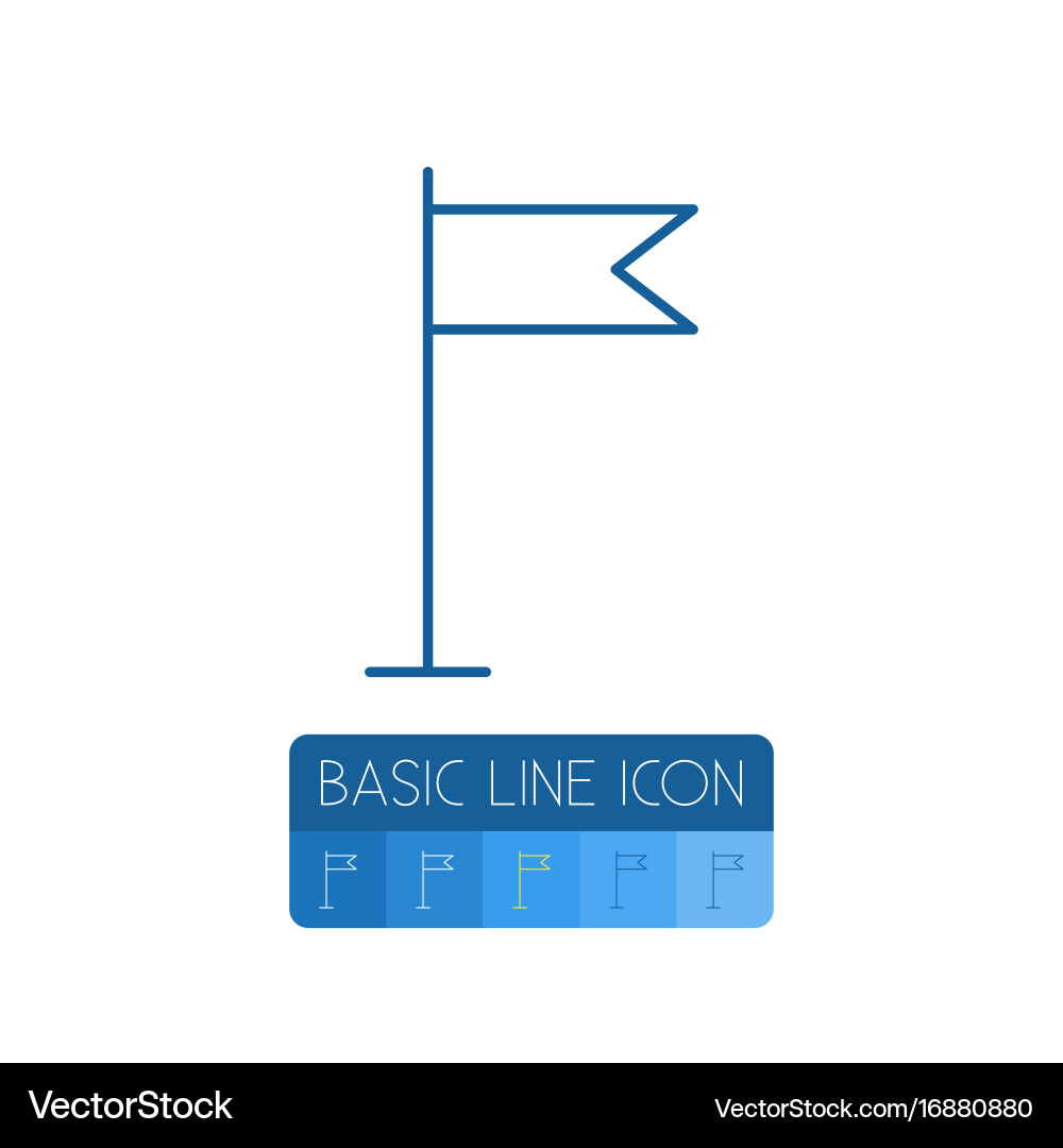 Isolated flag outline pennant element can vector image