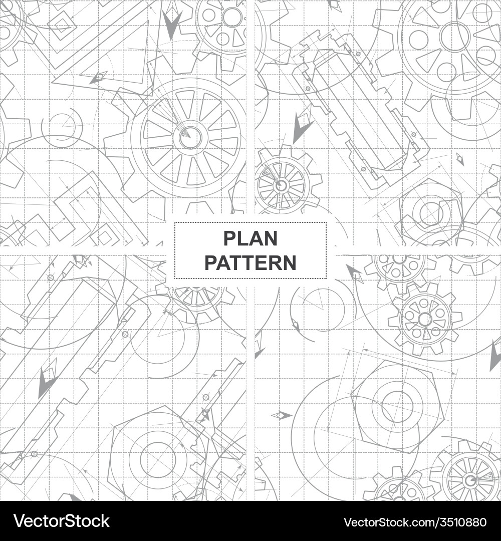 Mechanical Gears and Circuits Pattern vector image