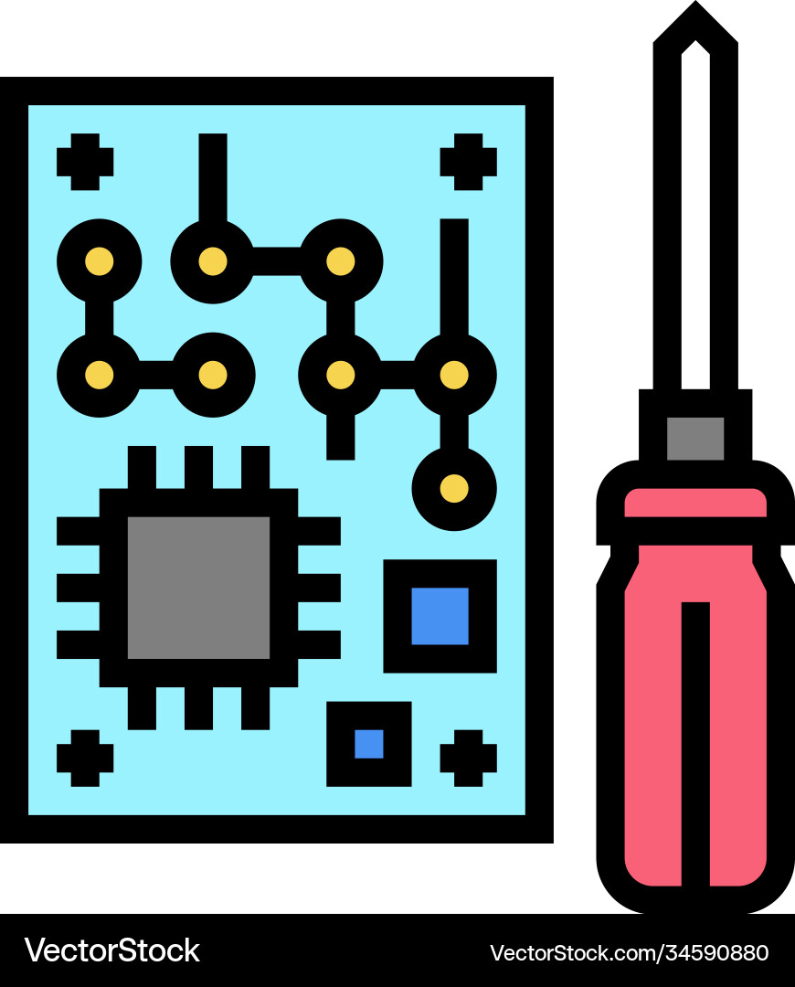 Microchip make geek color icon vector image