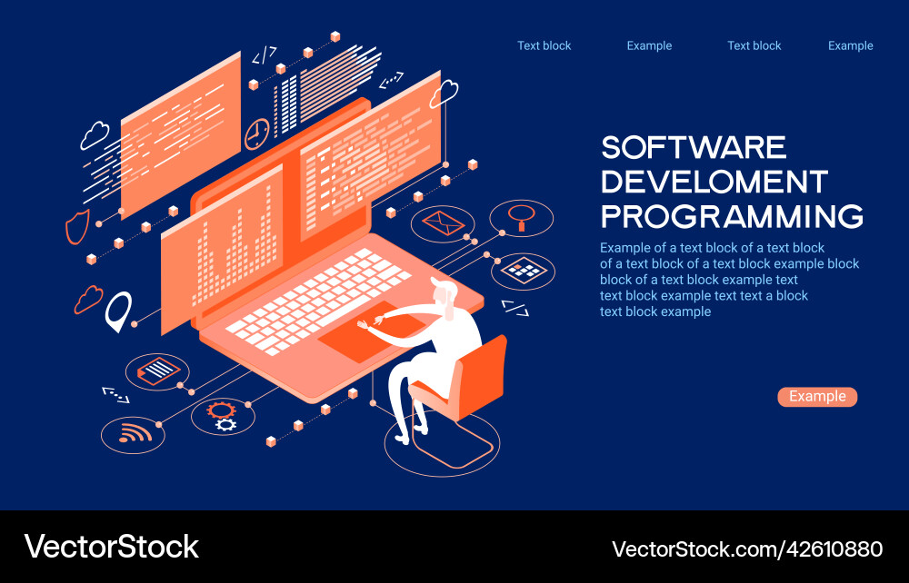 Modern Programming Web Banner vector image