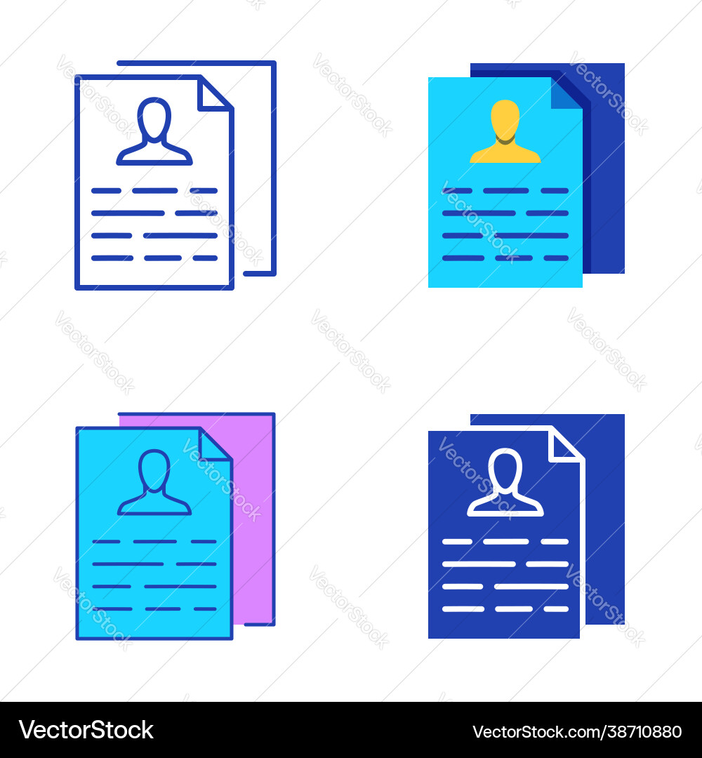 Personal data collection icon set in flat and line Personal data collection icon set in flat and line vector image