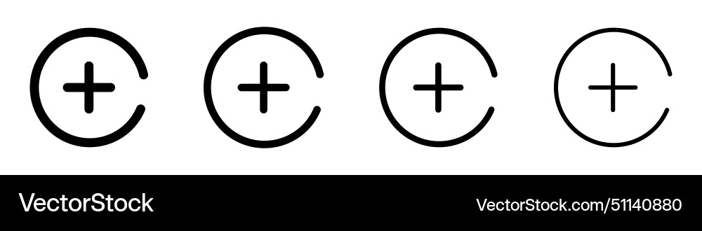 Plus button icons add music Plus button icons add music vector image