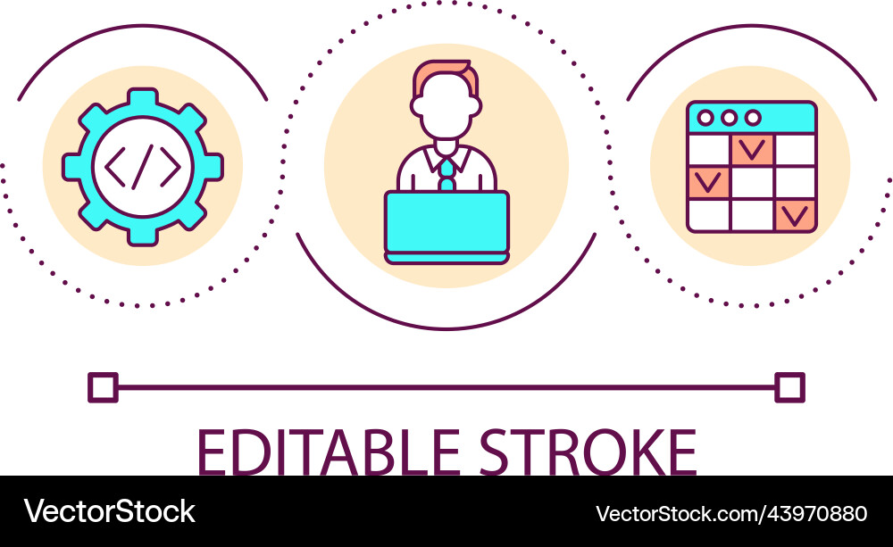 Programmer work loop concept icon vector image