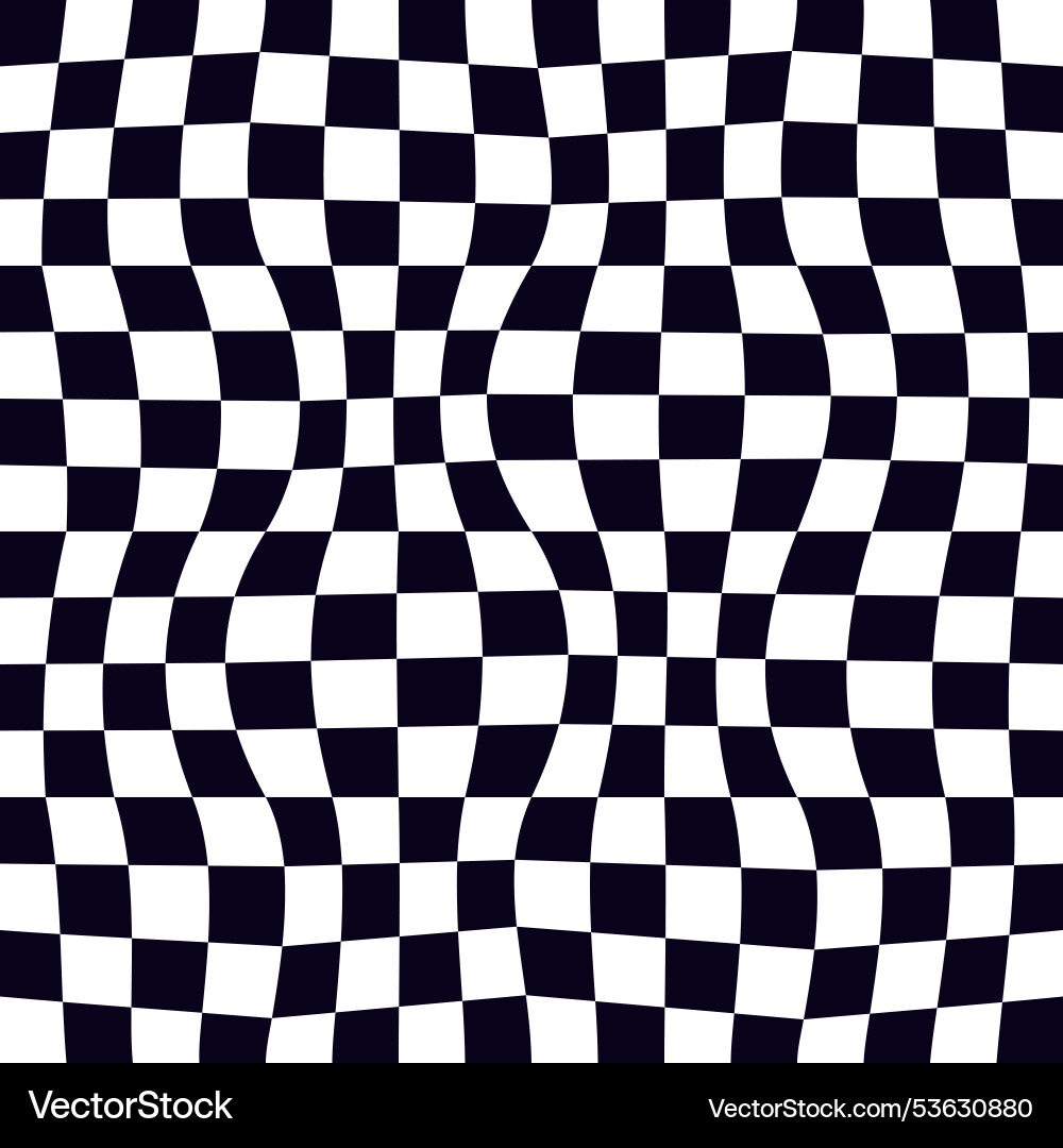 Psychedelic checkerboard pattern Psychedelic checkerboard pattern vector image