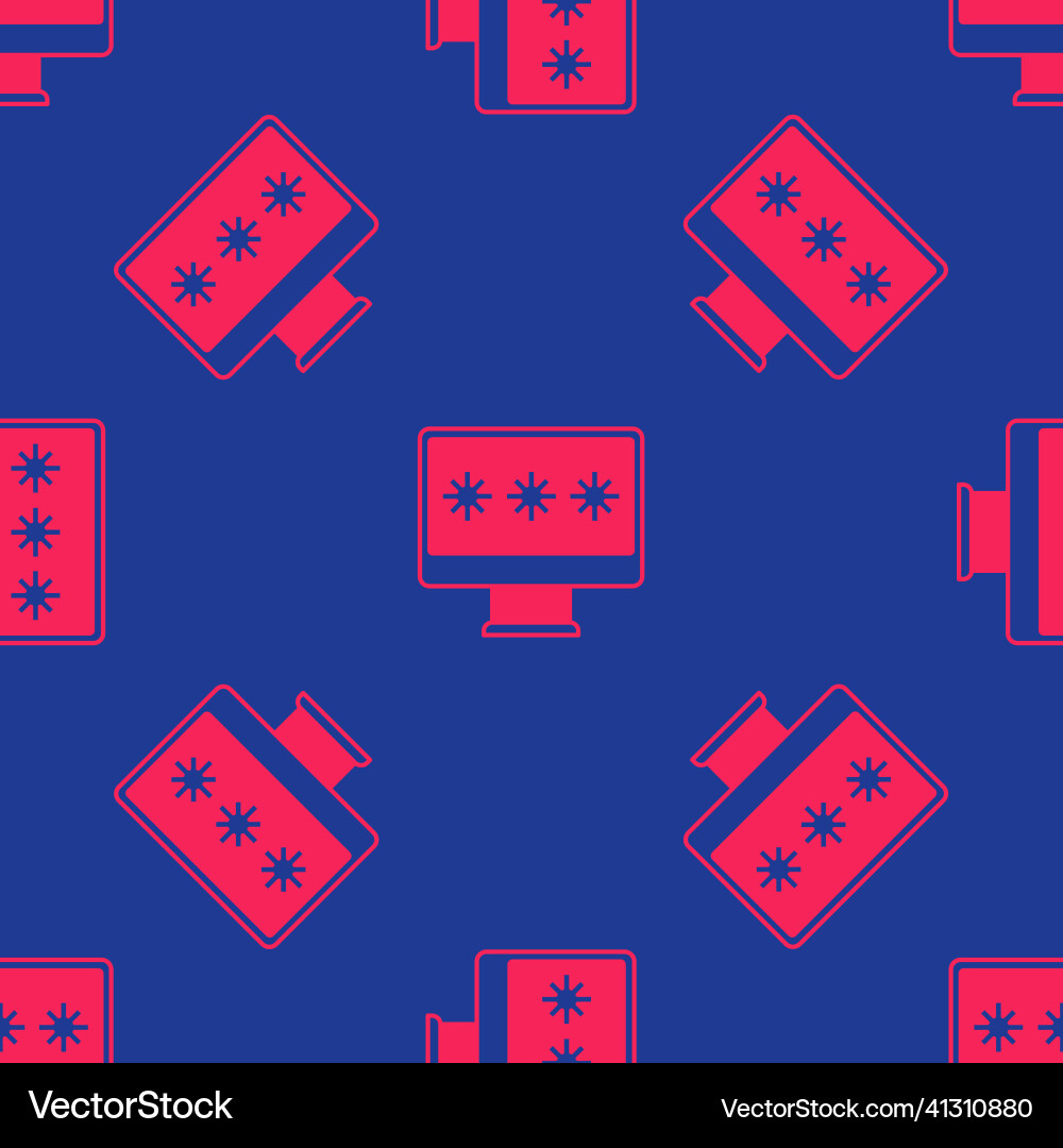 Red monitor with password notification icon Red monitor with password notification icon vector image