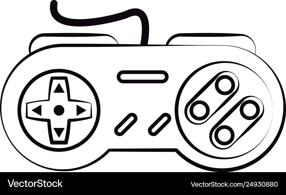 Retro console gamepad sketch Retro console gamepad sketch Vector Image