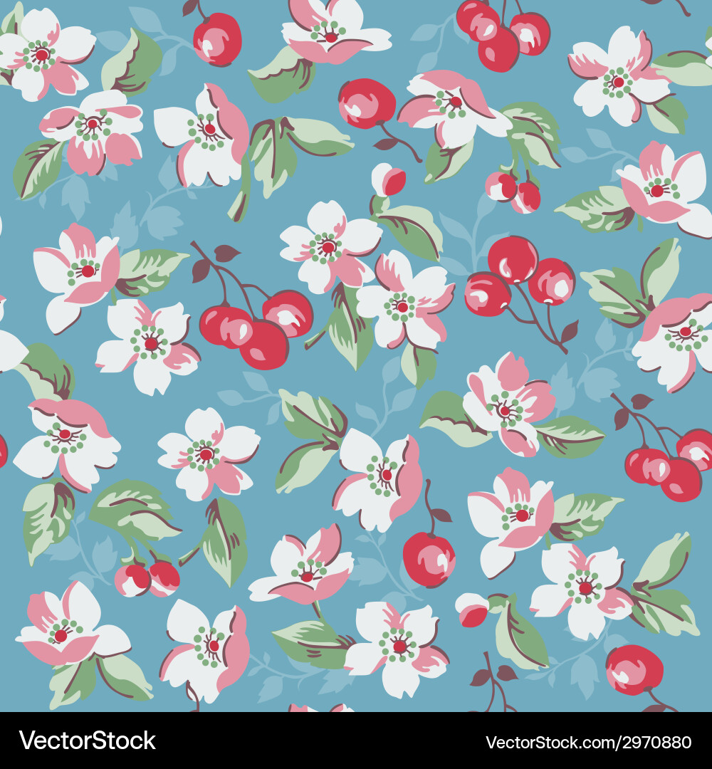 Romantic Floral Pattern Vector Image