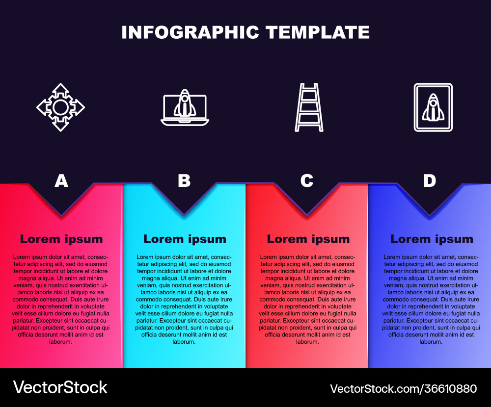 Set line project team base startup vector image